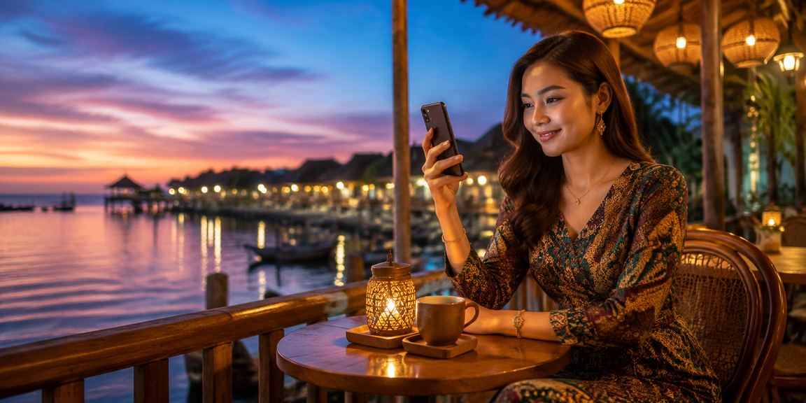 Malaysian players enjoying the 1295 live casino with a batik-themed interface on mobile